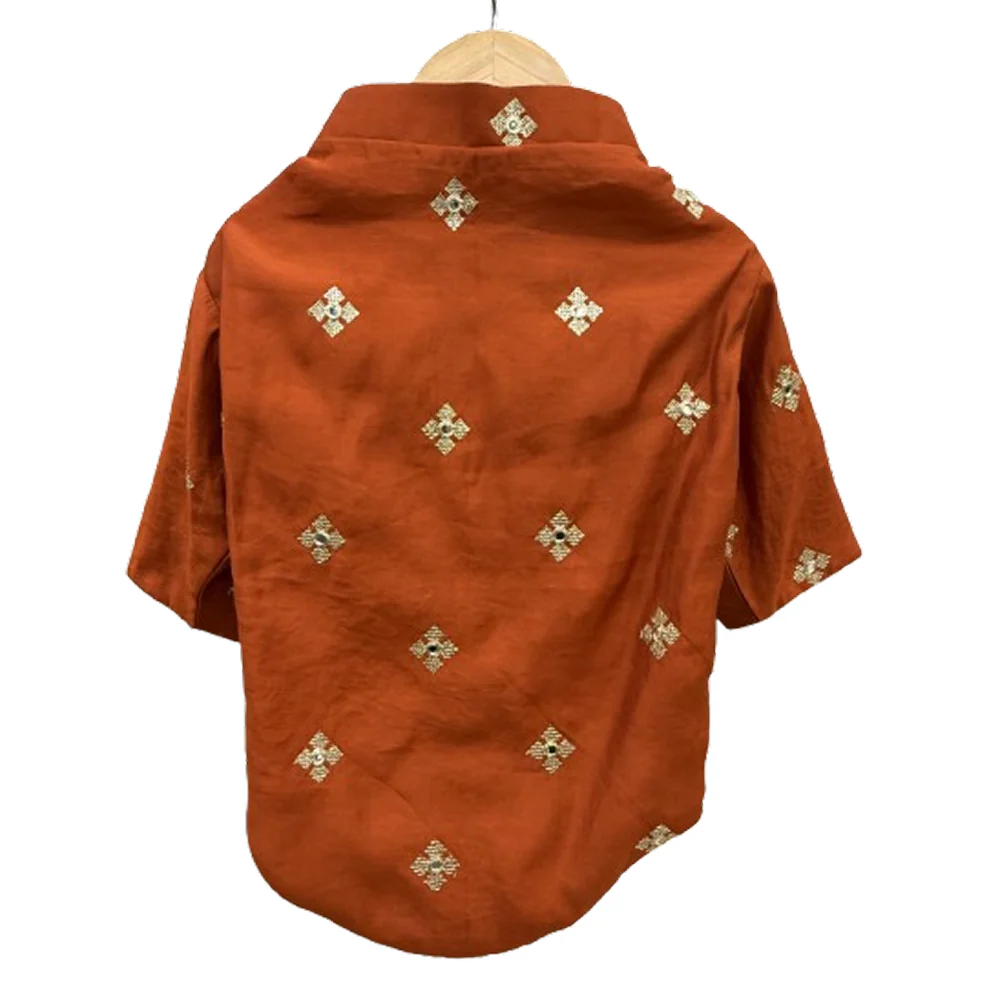 The Papaw Cartel Butta Festive Embroidered Kurta for Dogs & Cats (Orange) - Image 4