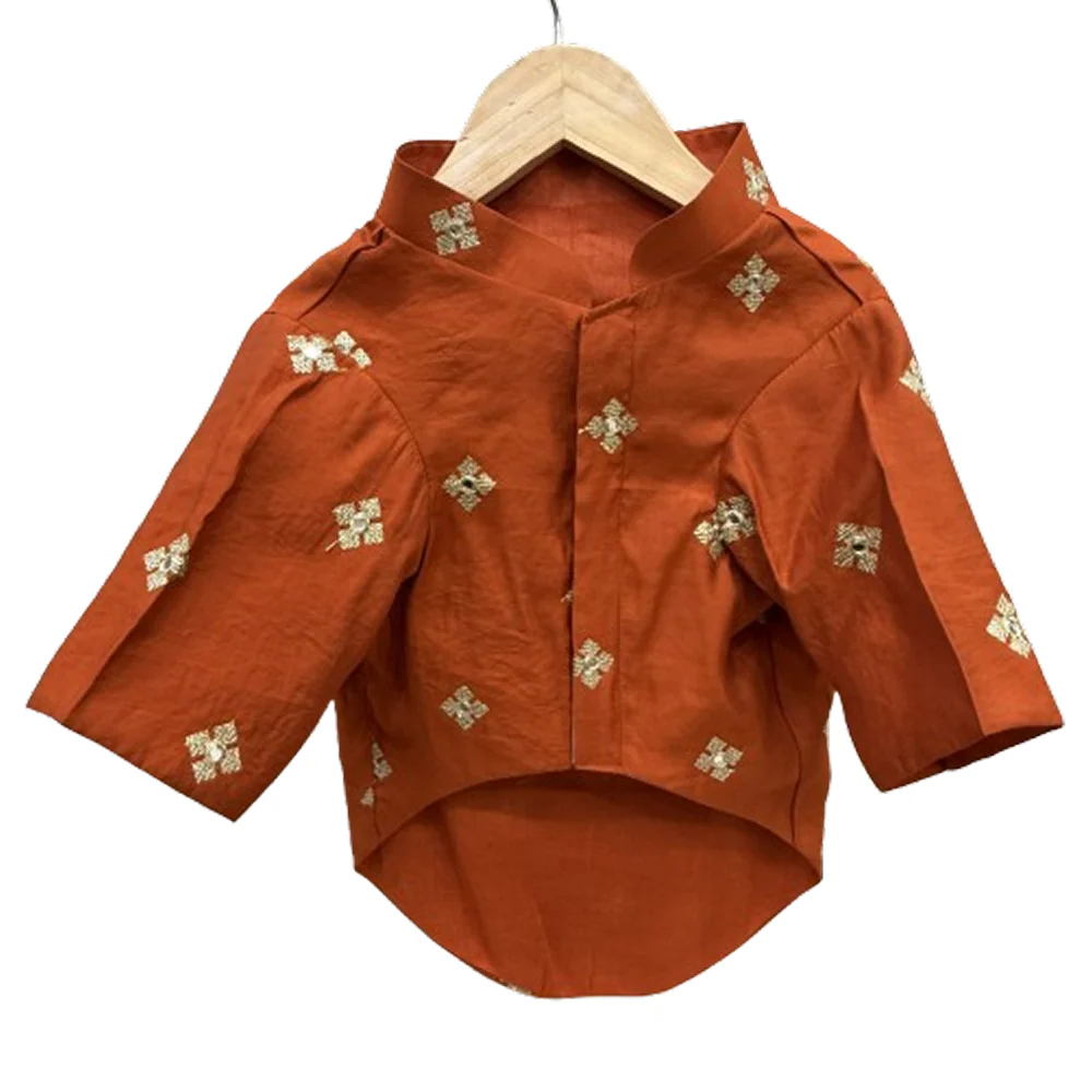 The Papaw Cartel Butta Festive Embroidered Kurta for Dogs & Cats (Orange) - Image 5