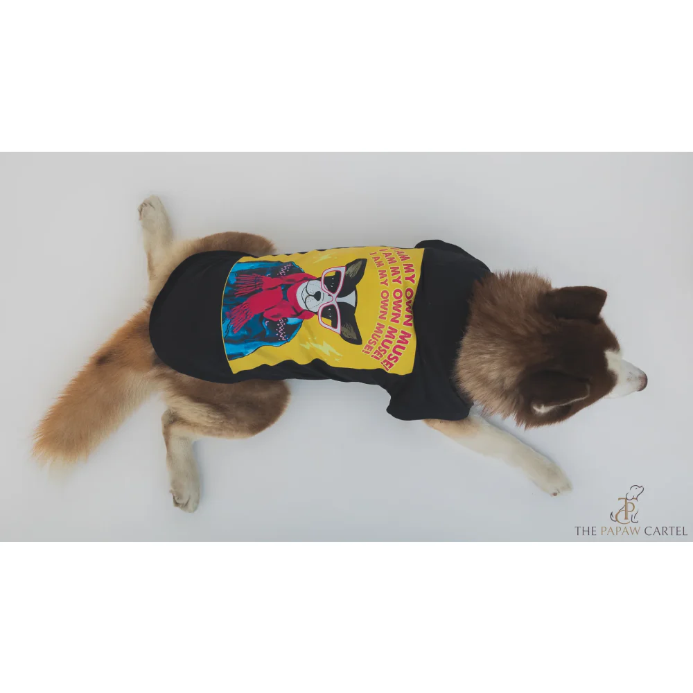 The Papaw Cartel I Am My Own Muse Poster Tshirt for Dogs (Black) - Image 3