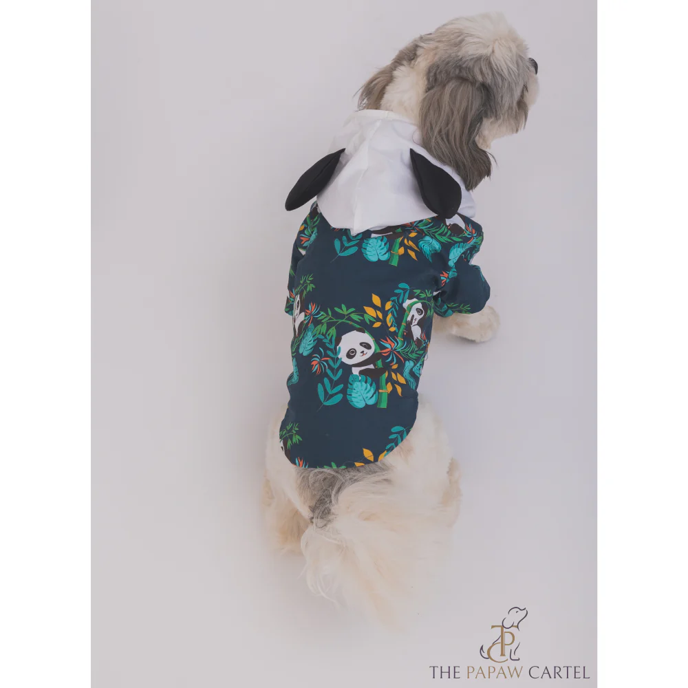 The Papaw Cartel Panda Hoodie With Ears Shirt for Dogs (Dark Green) - Image 2