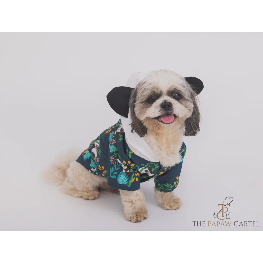 The Papaw Cartel Panda Hoodie With Ears Shirt for Dogs (Dark Green) - Image 3