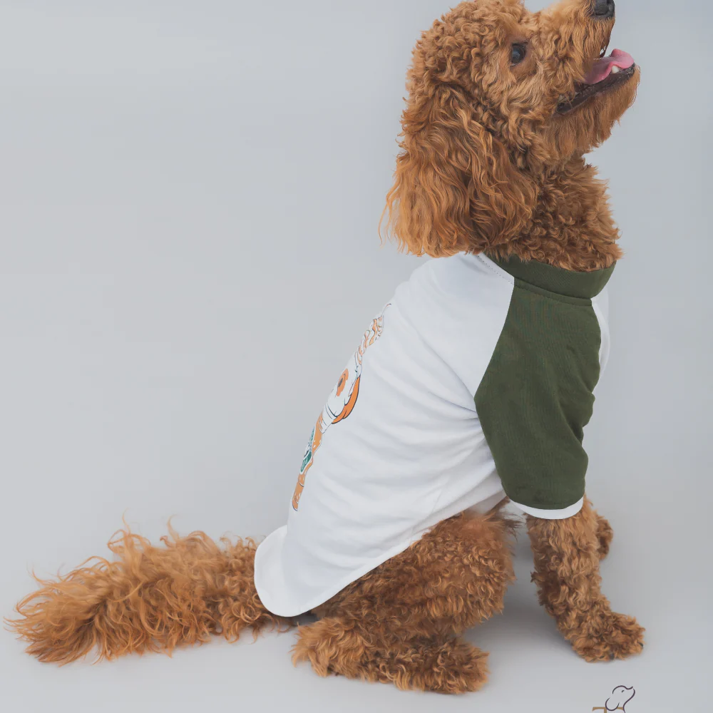 The Papaw Cartel Puppacino Dog Tshirt for Dogs (White/Olive/Green) - Image 5