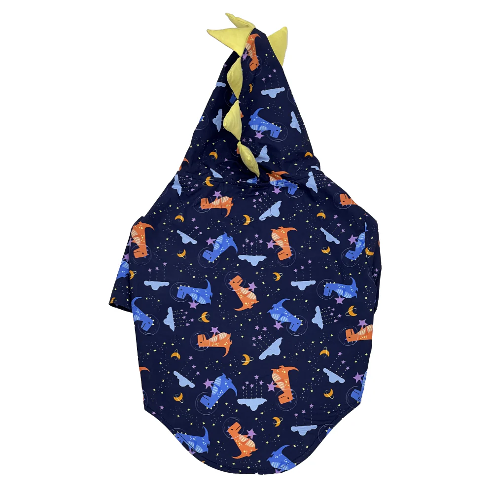 The Papaw Cartel Space Dino With Spike Hoodie Shirt for Dogs (Blue) - Image 3