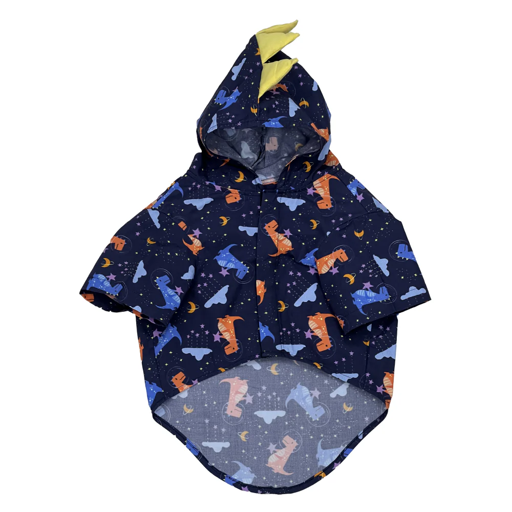 The Papaw Cartel Space Dino With Spike Hoodie Shirt for Dogs (Blue) - Image 4