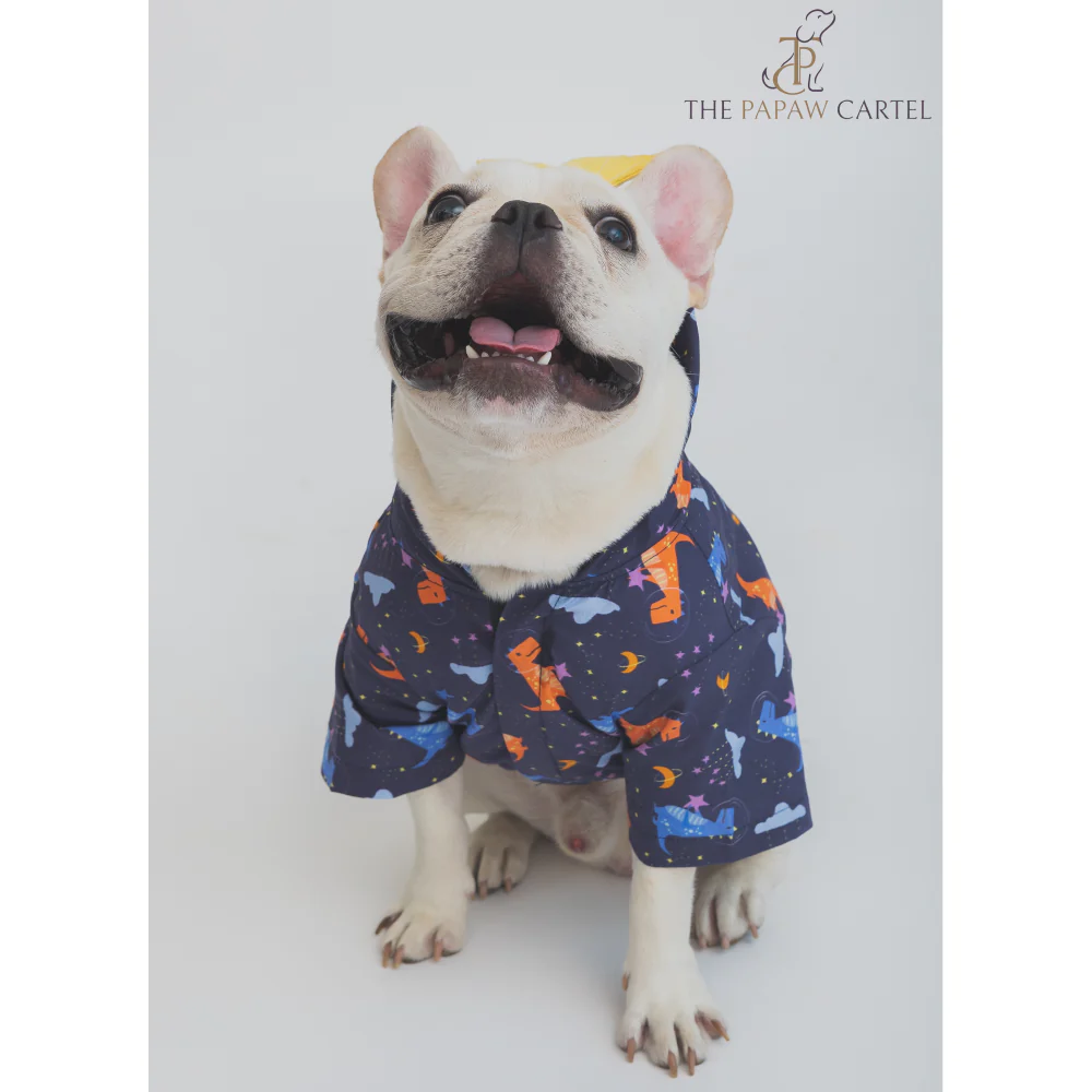 The Papaw Cartel Space Dino With Spike Hoodie Shirt for Dogs (Blue) - Image 6