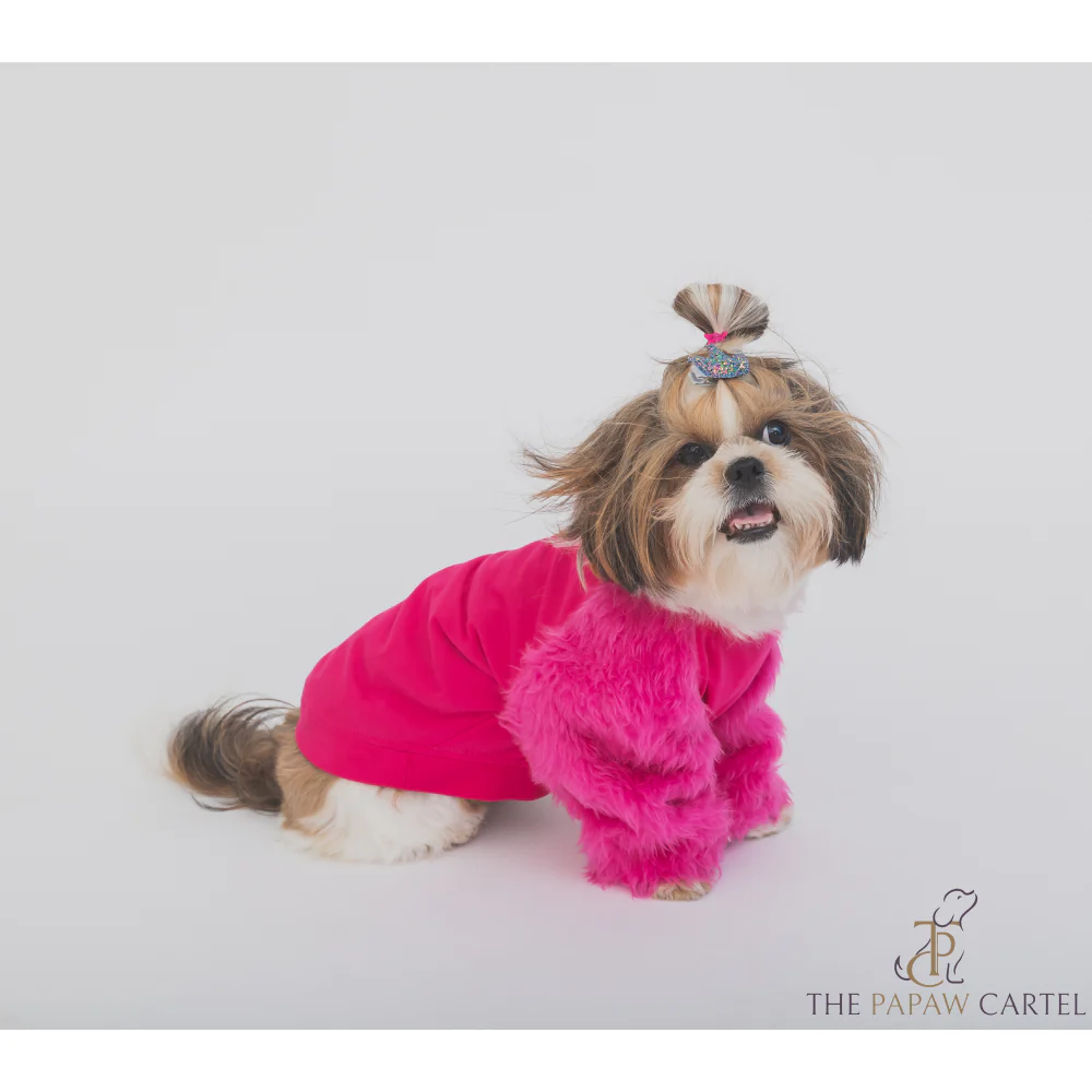 The Papaw Cartel Wrap In Fur Tshirt for Dogs (Hot Pink) - Image 4