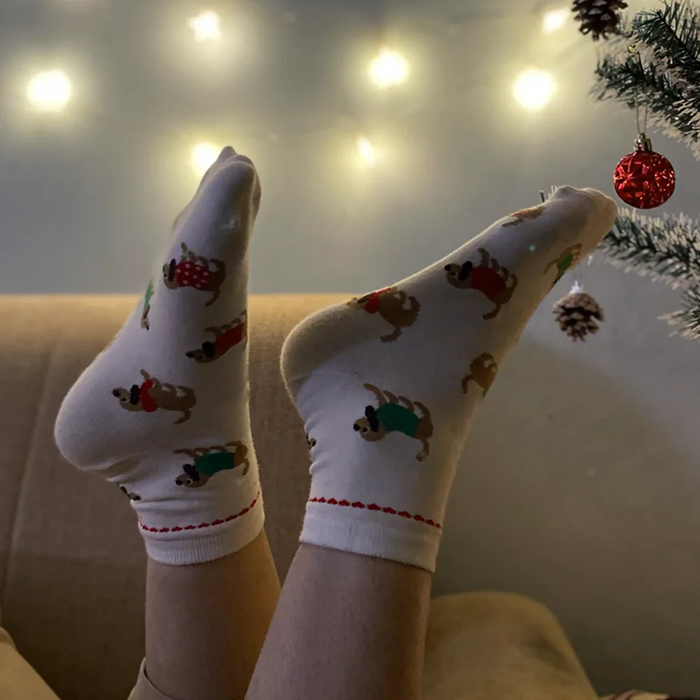 thePack Dog Themed Ankle Length Socks (Cream) - Image 10