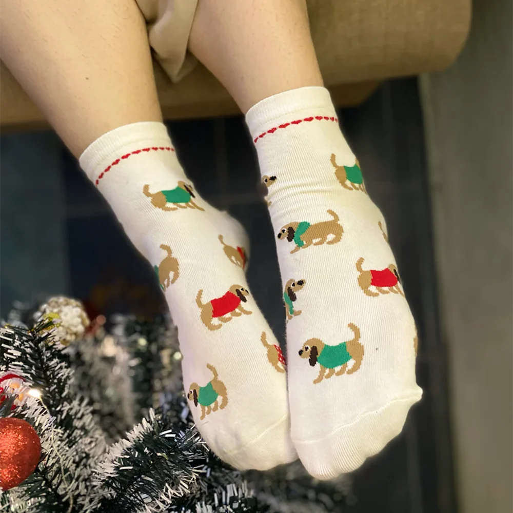 thePack Dog Themed Ankle Length Socks (Cream) - Image 12