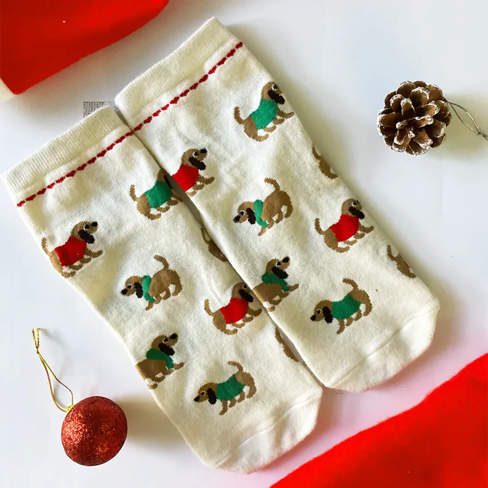 thePack Dog Themed Ankle Length Socks (Cream) - Image 9