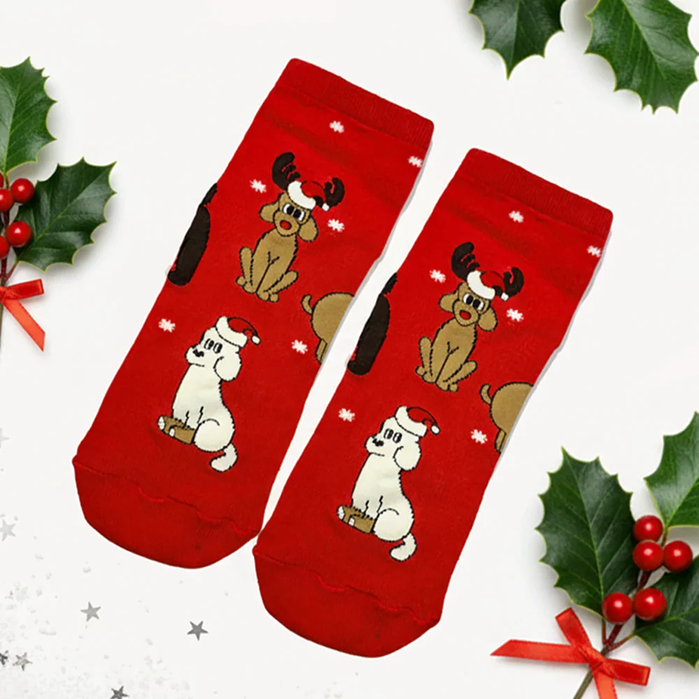 thePack Dog Themed Ankle Length Socks (Red) - Image 4