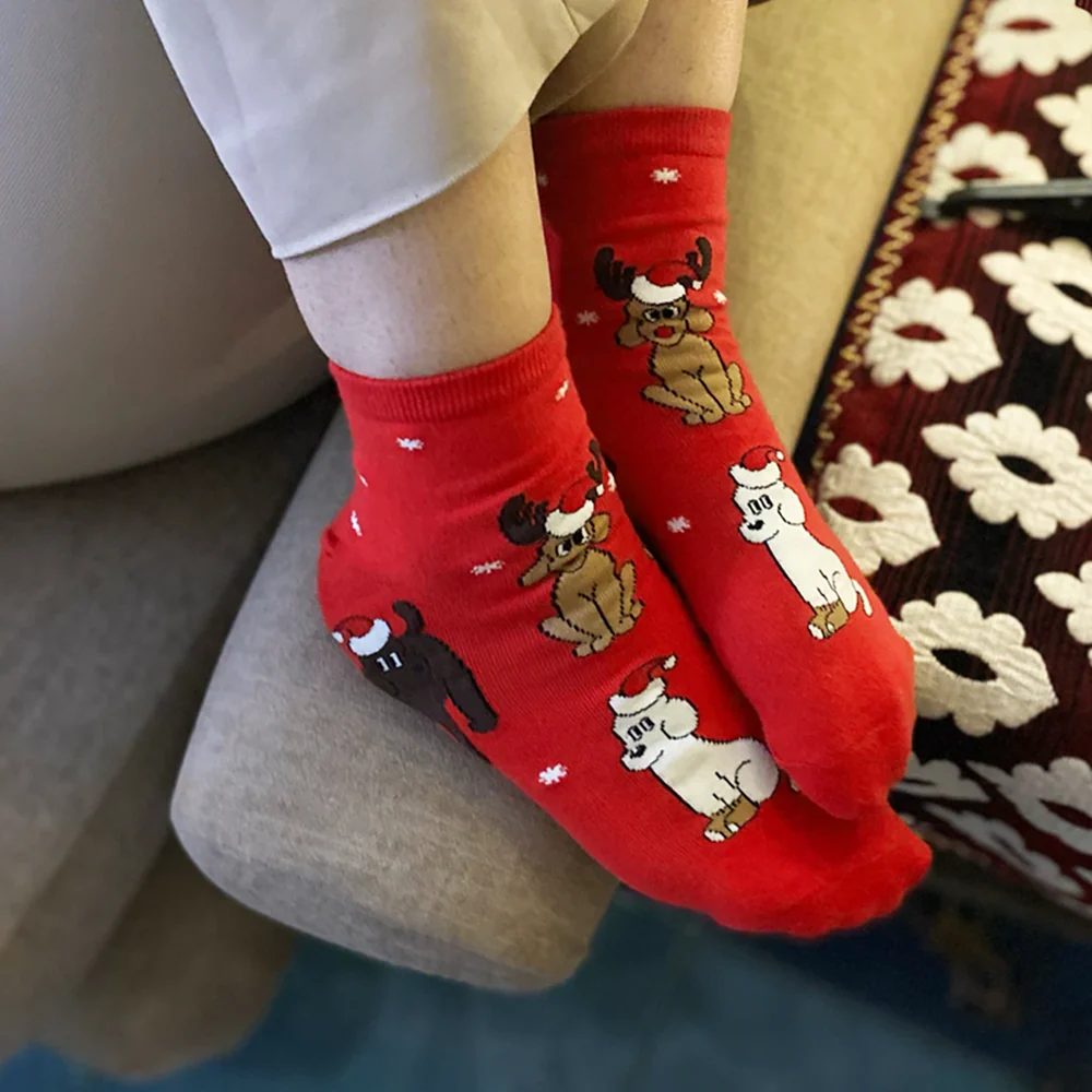 thePack Dog Themed Ankle Length Socks (Red) - Image 7