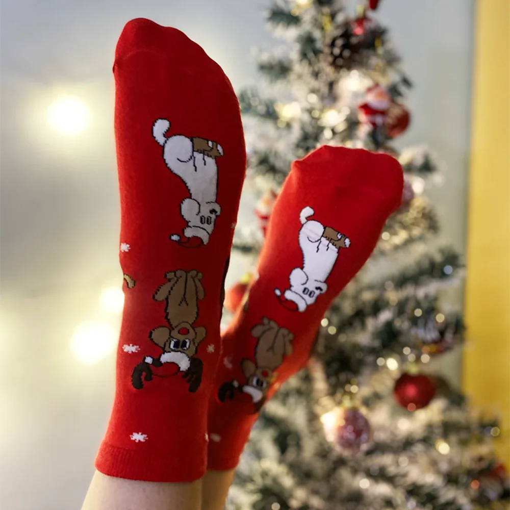 thePack Dog Themed Ankle Length Socks (Red) - Image 8