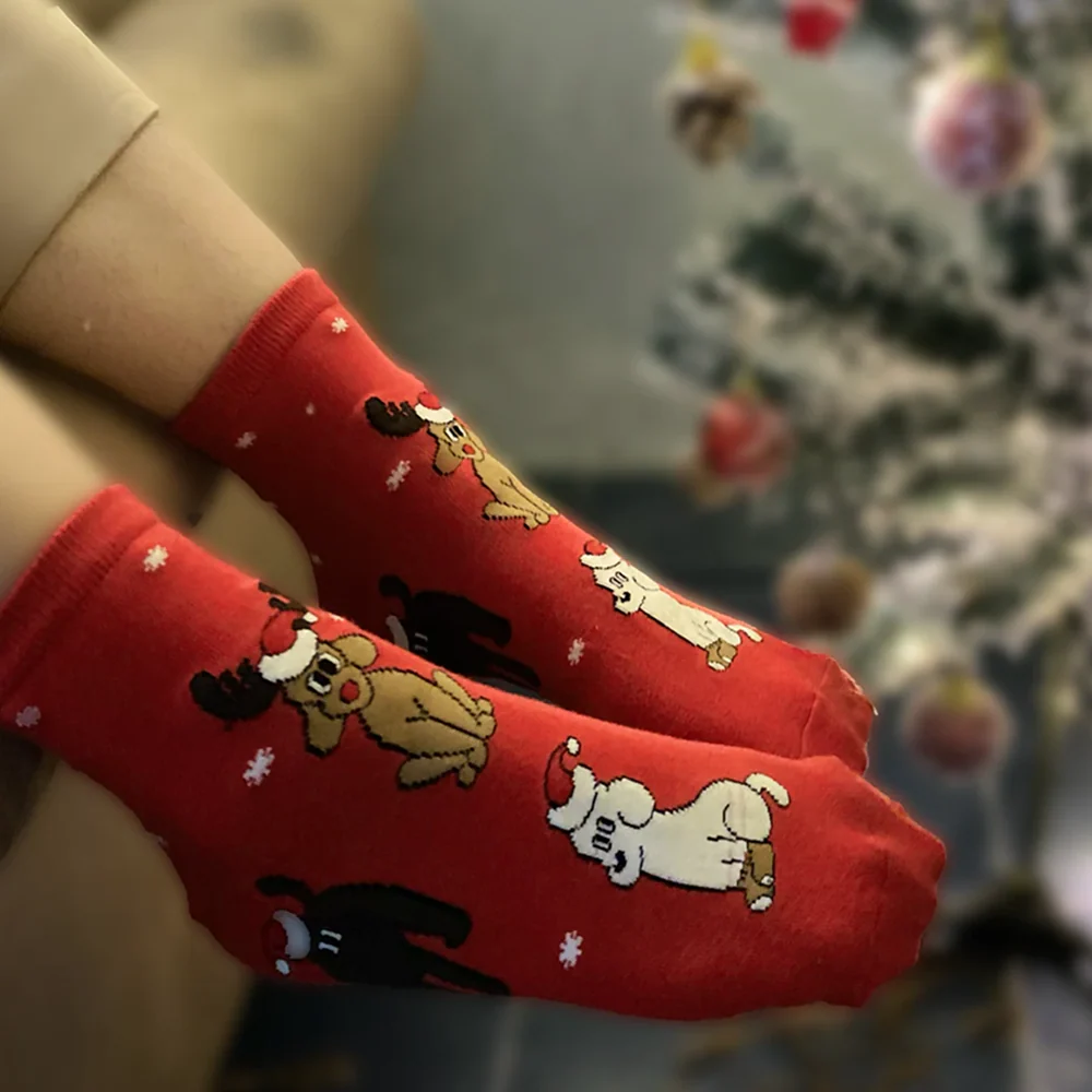 thePack Dog Themed Ankle Length Socks (Red) - Image 9