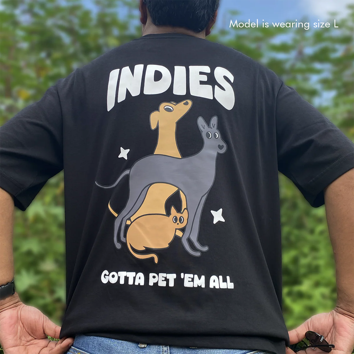 thePack Indie Merch Gotta Pet'em All Oversized T Shirt for Men and Women (Black) - Image 6