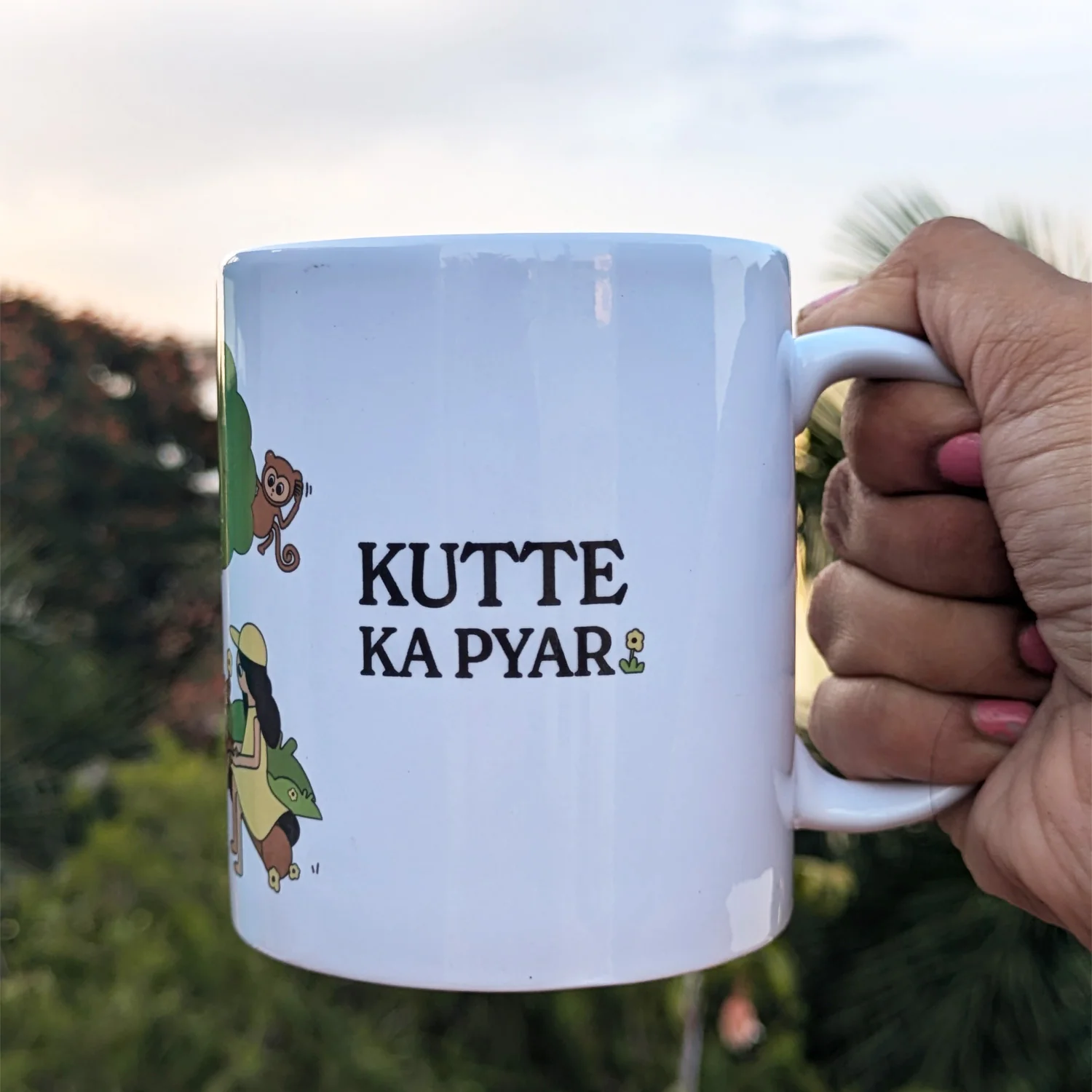thePack Bandar Kya Jaane Ceramic Coffee Mug (White) - Image 2