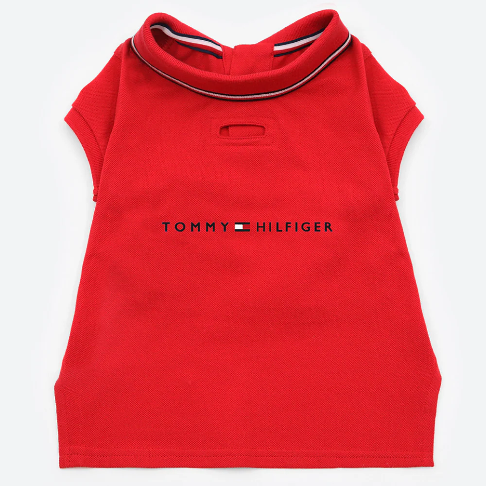 Tommy Hilfiger Heritage Polo Tshirt for Dogs (Primary red) - Image 4