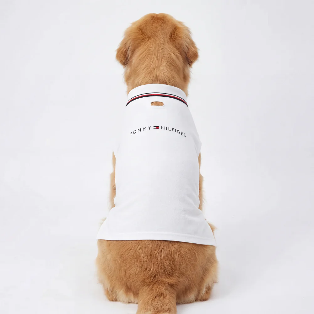 Tommy Hilfiger Heritage Polo Tshirt for Dogs (Optic White) - Image 3