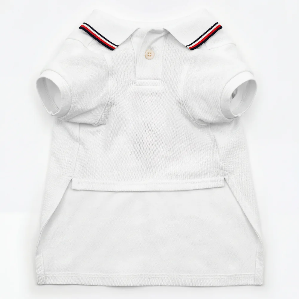 Tommy Hilfiger Heritage Polo Tshirt for Dogs (Optic White) - Image 4