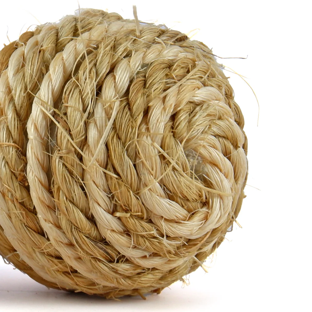 Trixie 2 Sisal Balls on a Rope with Bell Toy for Cats (Brown) - Image 3