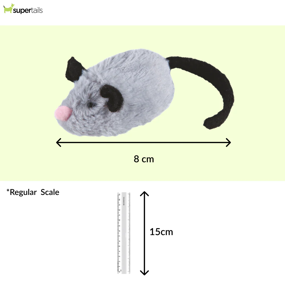 Trixie Active Mouse Toy for Cats (Grey) - Image 2