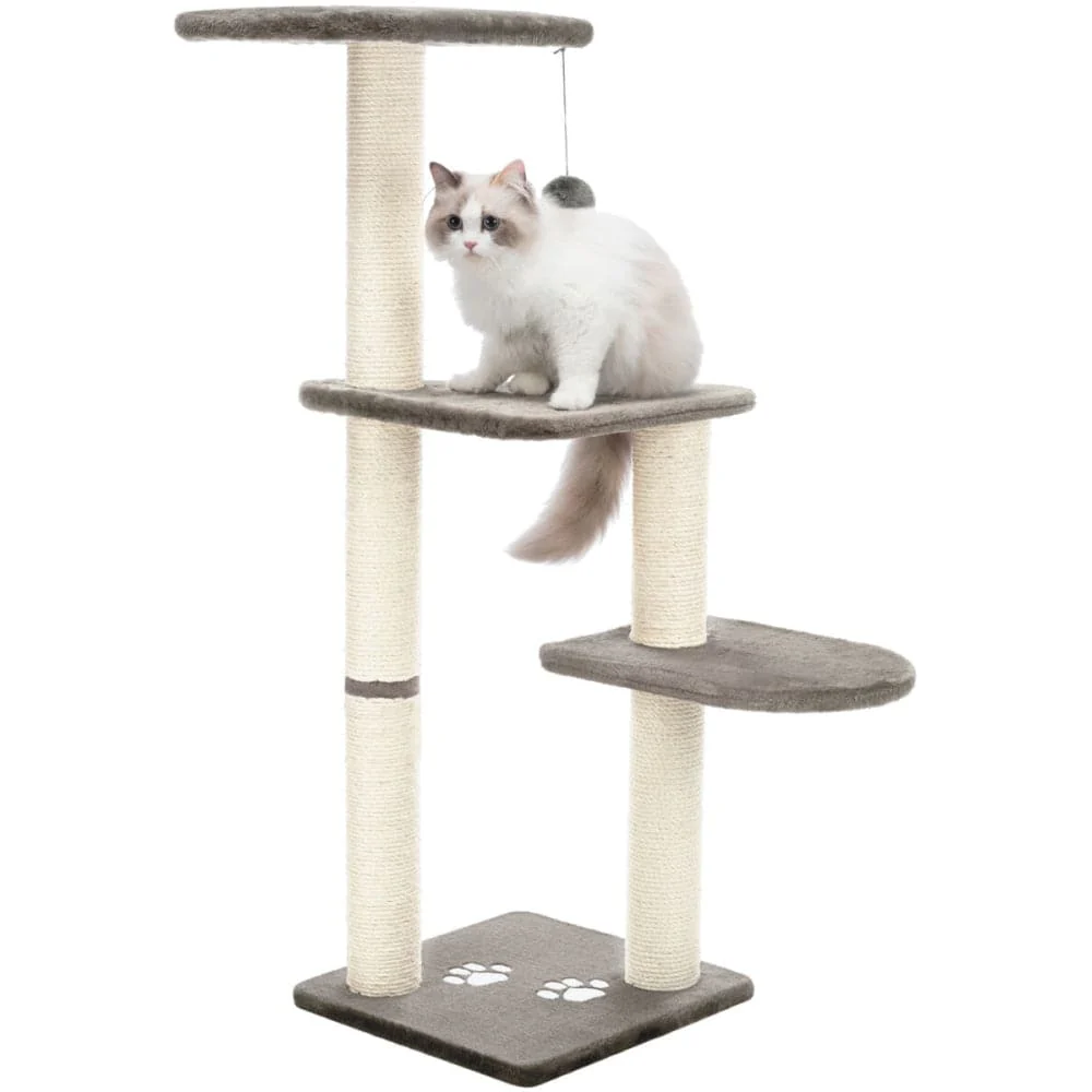 Trixie Altea Scratching Wave on Post with Paw Print for Cats (White/Grey) - Image 9