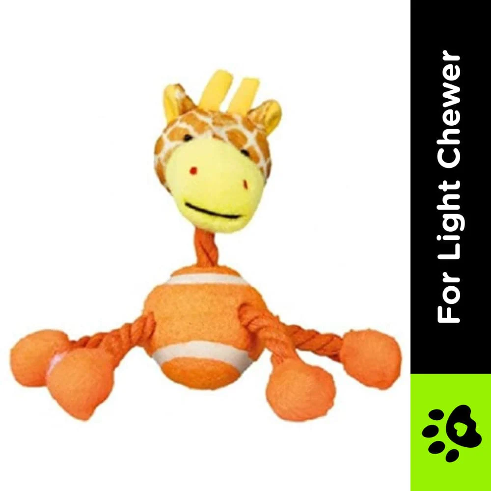 Trixie Animal Figures with Tennis Ball & Rope Toy for Dogs (Orange) - Image 2