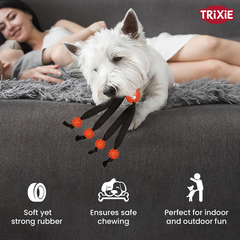 Trixie Ball with Strap Legs for Dogs (Orange) - Image 4
