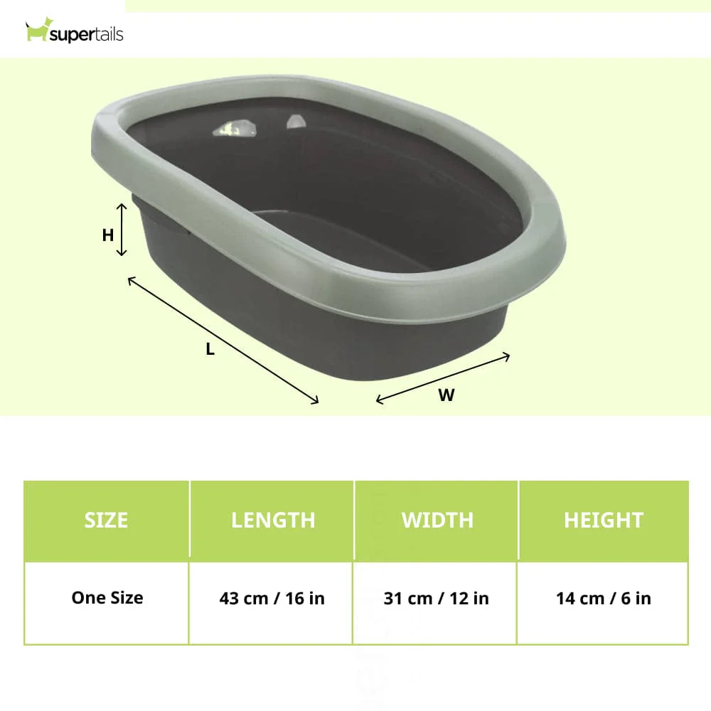 Trixie Be Eco Carlo Litter Tray with Rim for Cats (Grey Green/Anthracite) - Image 2