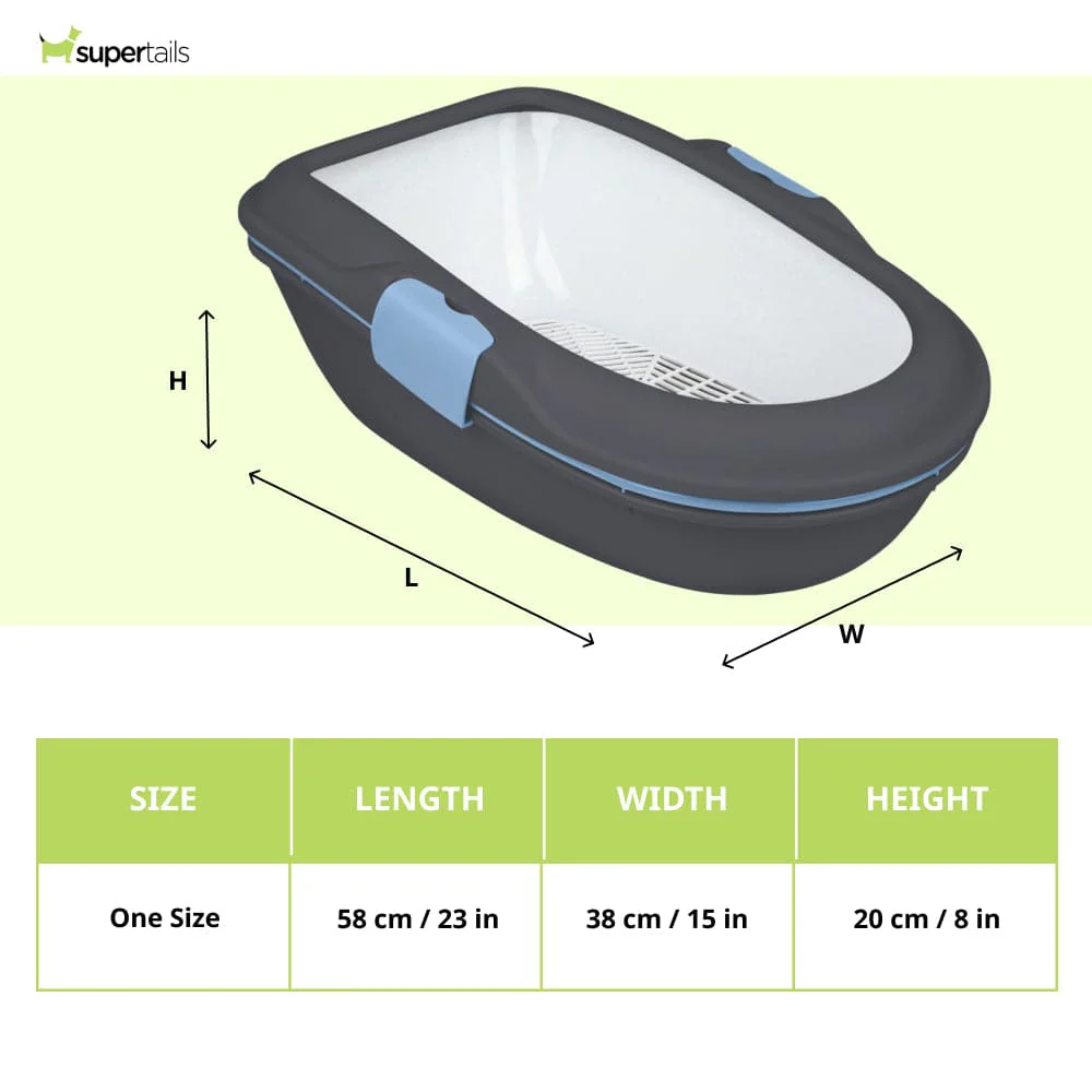Trixie Berto Three Part Separating System Litter Tray for Cats (Dark Grey) - Image 2
