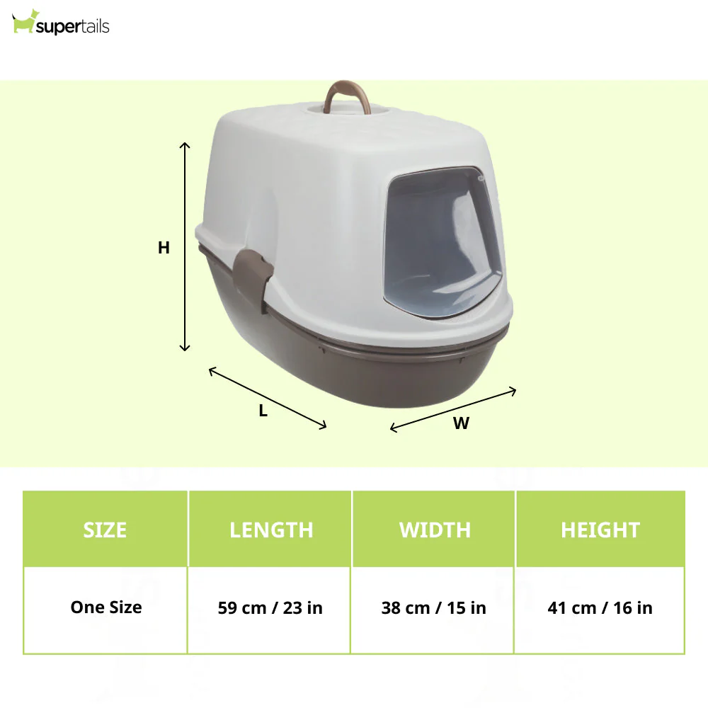 Trixie Berto Three Part Separating System Top Covering Litter Tray for Cats (White/Grey) - Image 2