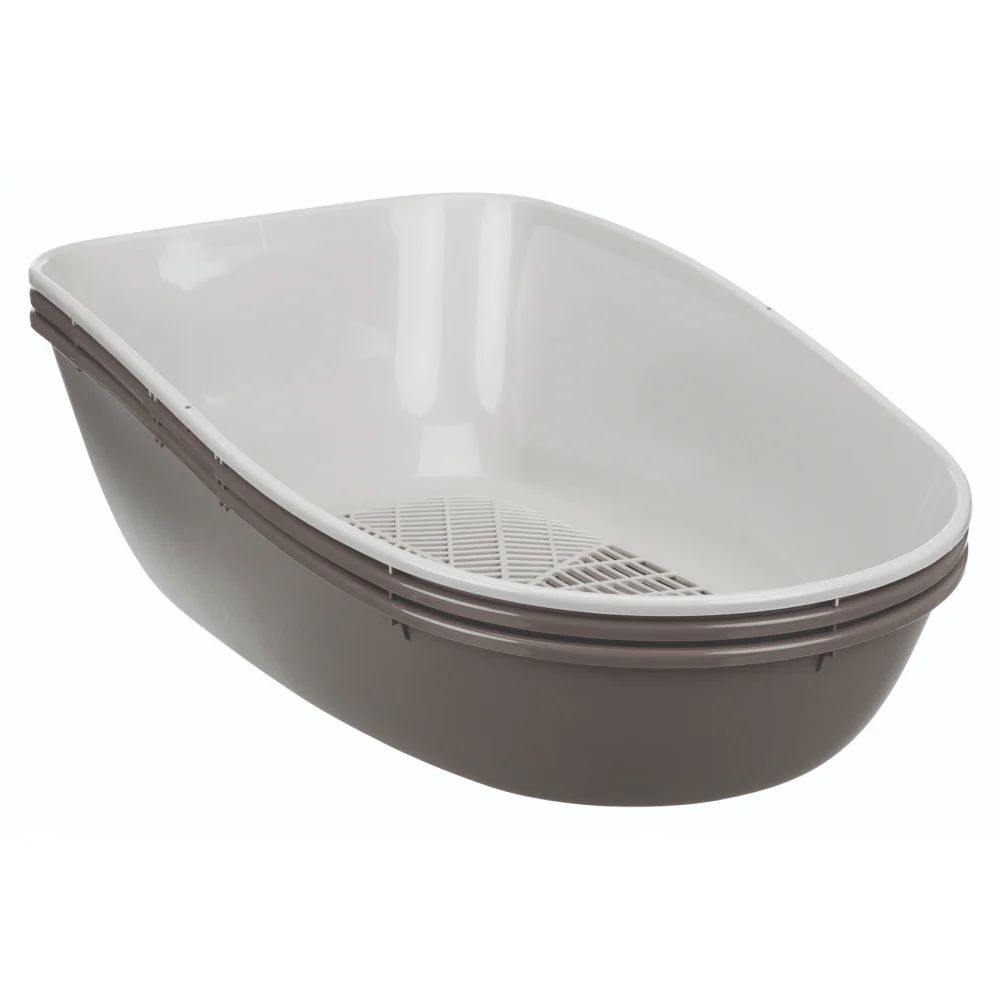 Trixie Berto Three Part Separating System Top Covering Litter Tray for Cats (White/Grey) - Image 3