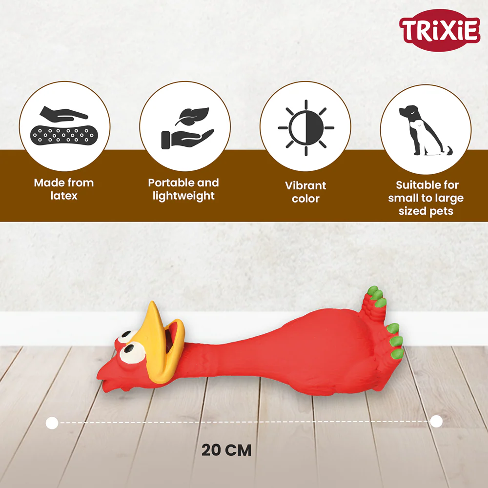 Trixie Bird Latex Interactive chew Toy for Dogs (Red) - Image 4