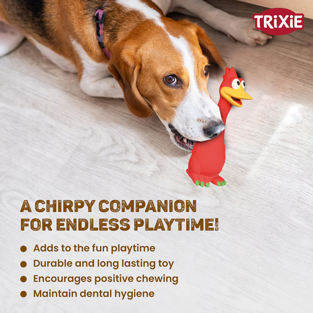 Trixie Bird Latex Interactive chew Toy for Dogs (Red) - Image 6