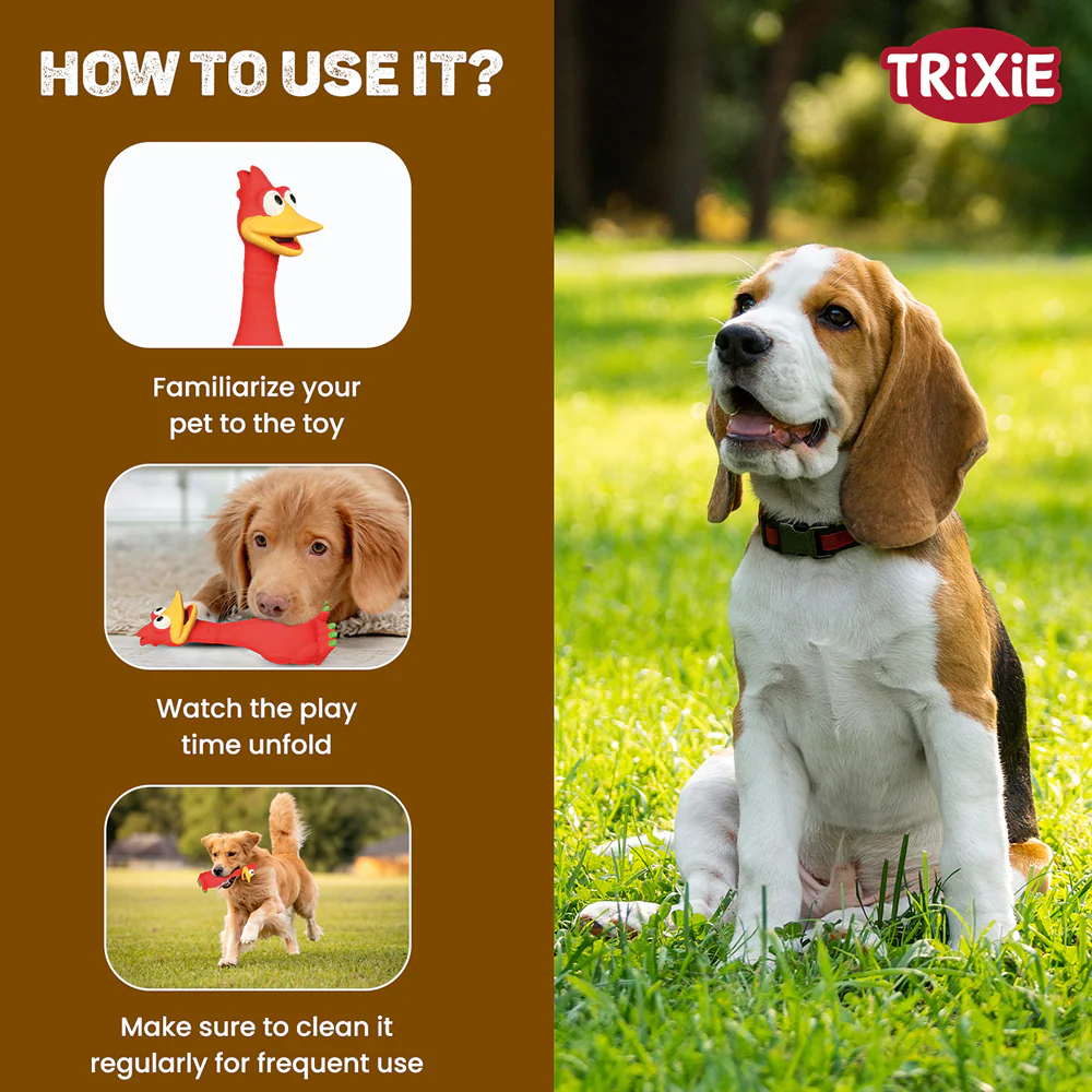Trixie Bird Latex Interactive chew Toy for Dogs (Red) - Image 7