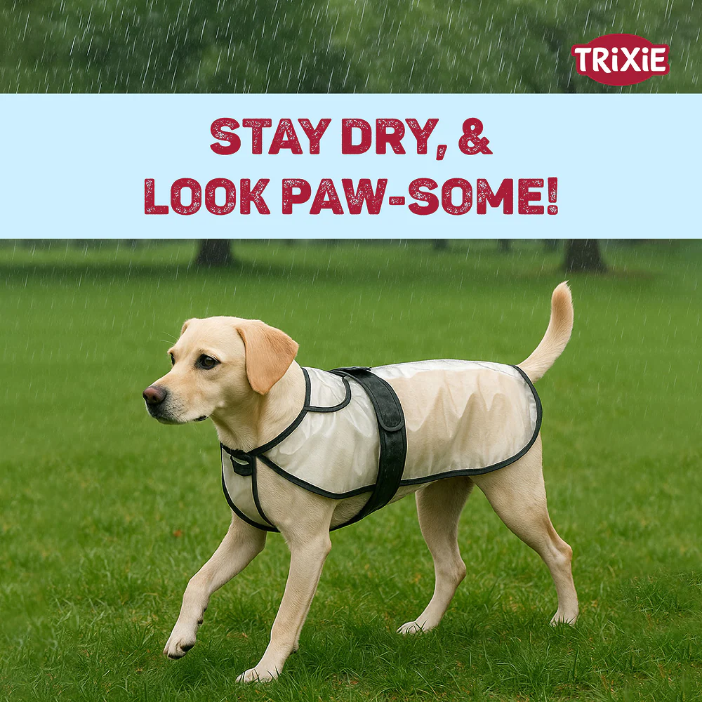 Trixie Piping Transparent Raincoat for Dogs (Black) - Image 4