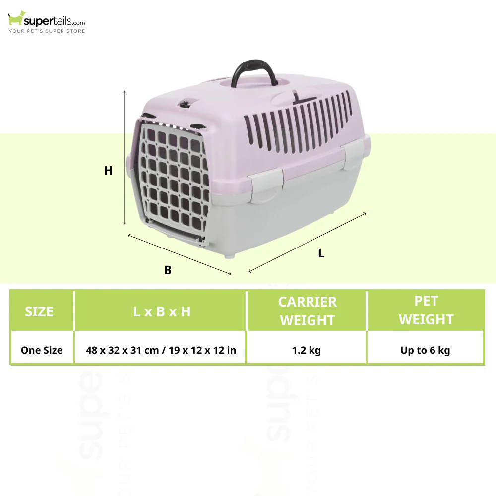Trixie Capri 1 Transport Box for Dogs and Cats (Light Grey/Liliac) - Image 2