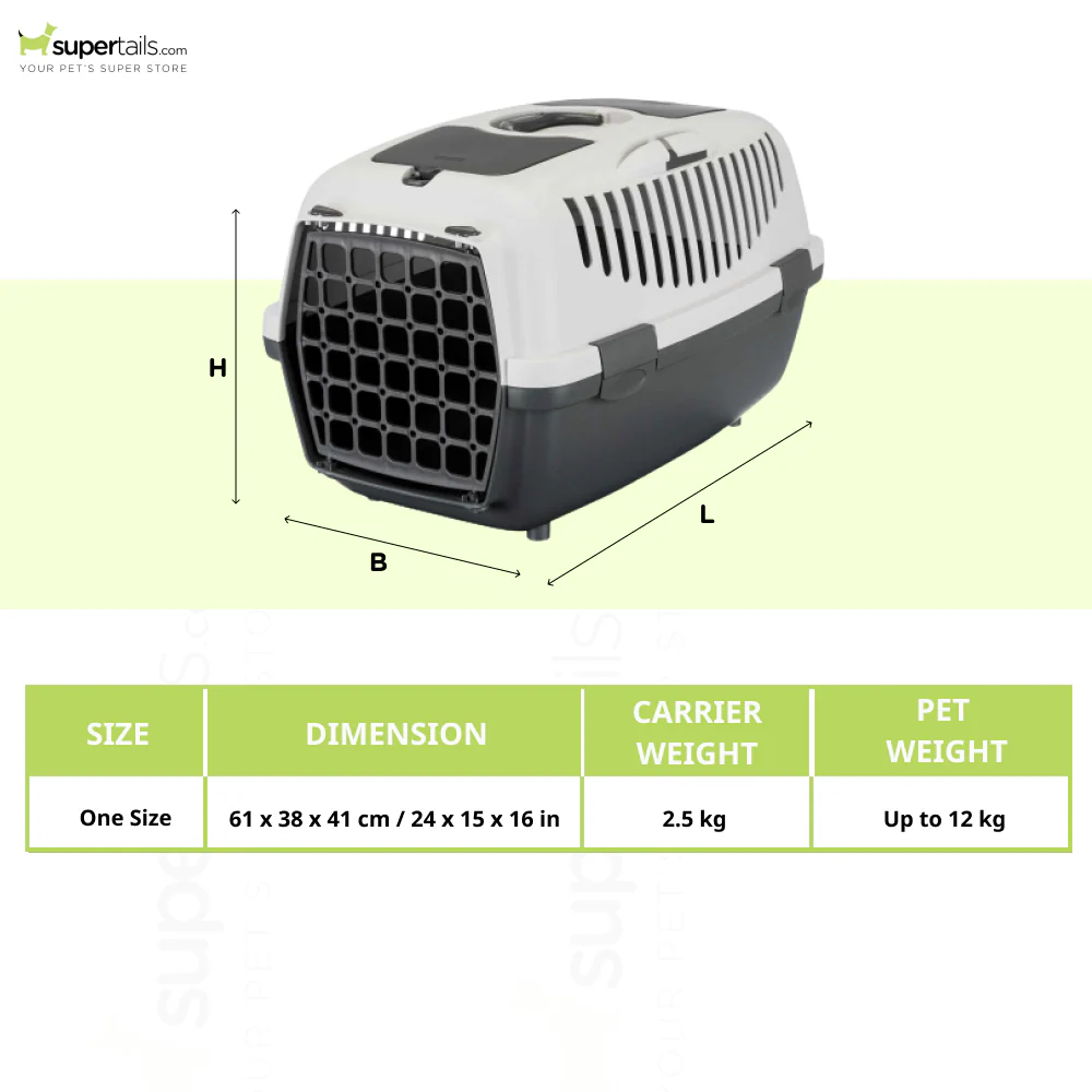 Trixie Capri 3 IATA Approved Transport Carrier for Dogs and Cats (Dark Grey) - Image 2