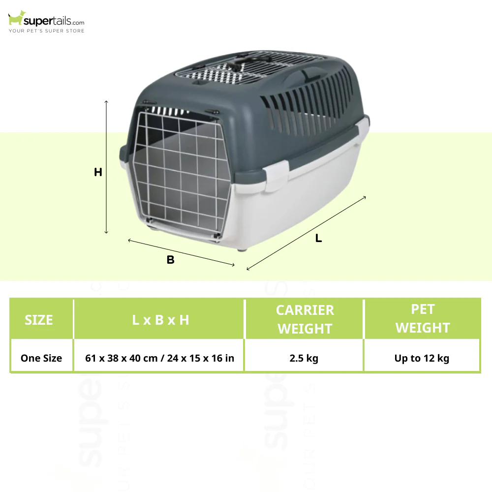 Trixie Capri 3 IATA Approved Open Top Carrier for Dogs and Cats (Dark Grey) - Image 2