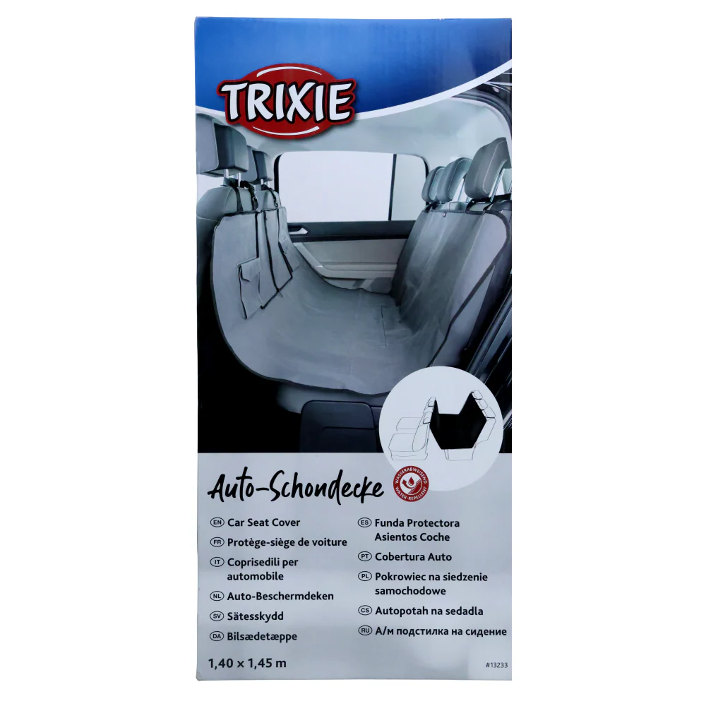 Trixie Car Seat Cover with Two Pockets for Dogs and Cats (Grey) - Image 3