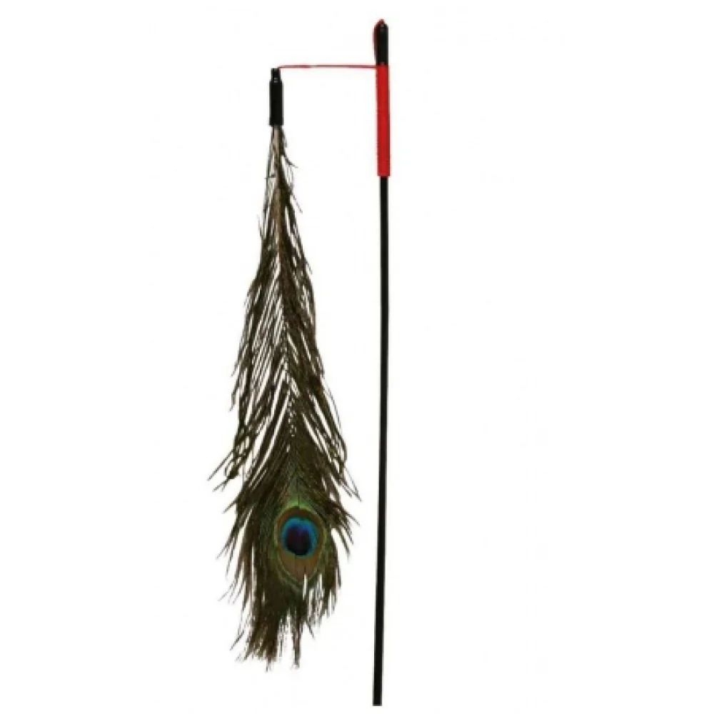 Trixie Cat Teaser with Peacock Feather Toy for Cats - Image 2