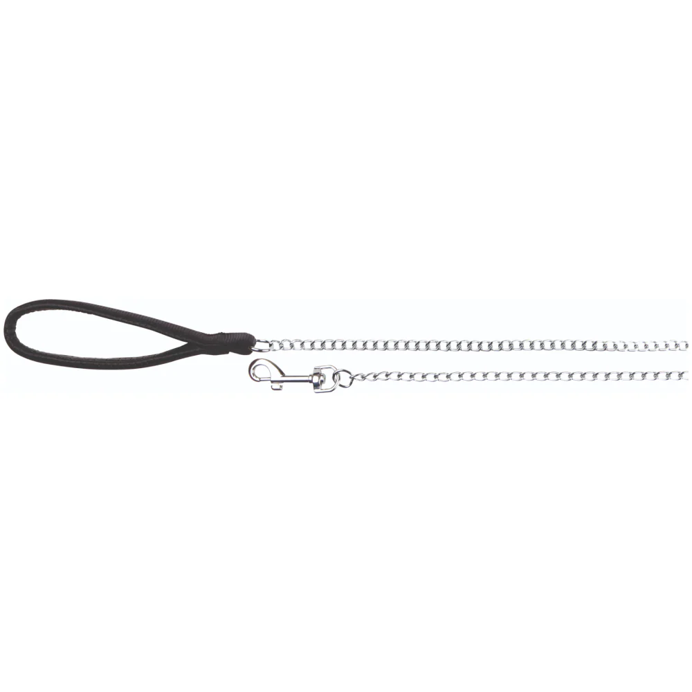 Trixie Chain Leash with Nylon Hand Loop for Dogs (Black)