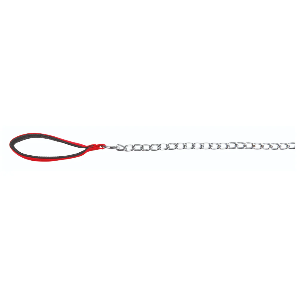 Trixie Chain Leash with Nylon Hand Loop for Dogs (Red) - Image 3