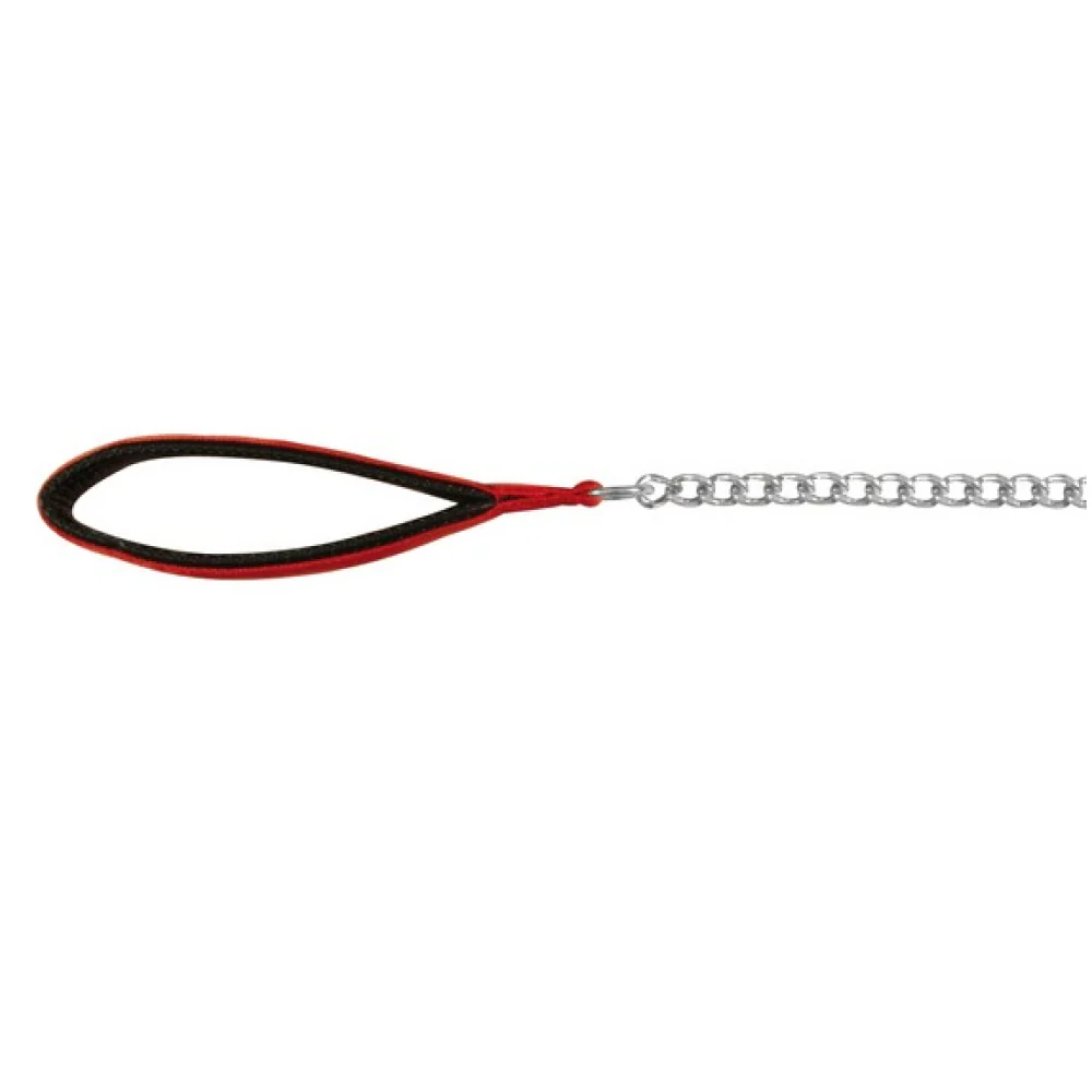 Trixie Chain Leash with Nylon Hand Loop for Dogs (Red) - Image 4