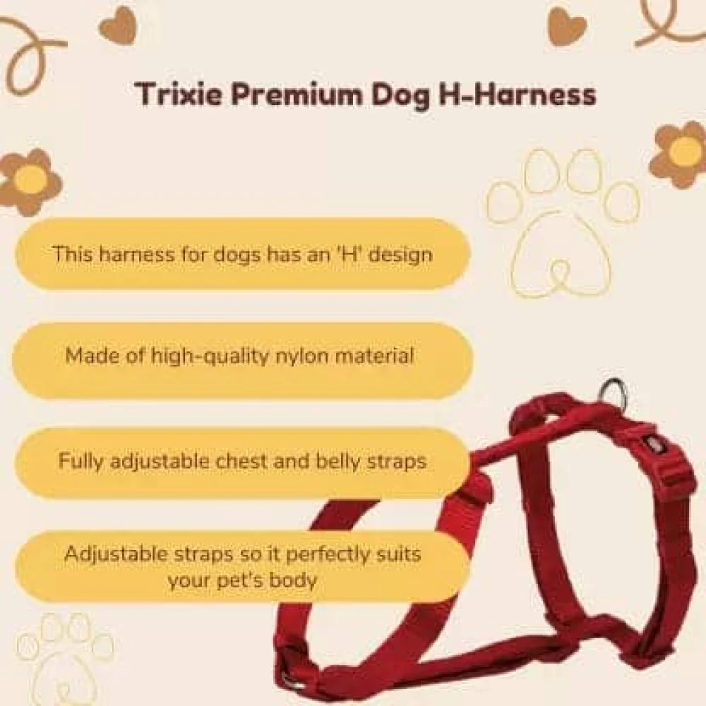 Trixie Classic H Harness for Dogs (Red) - Image 3