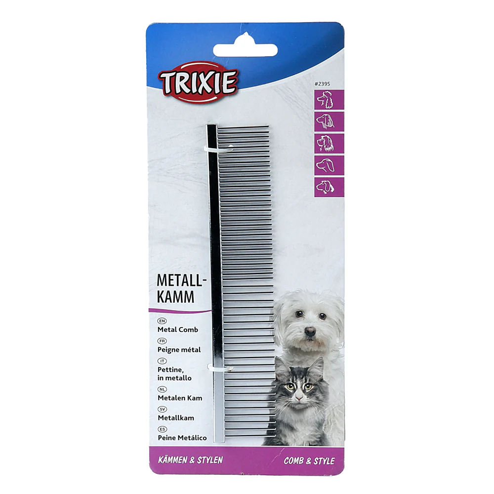 Trixie Comb Medium/Coarse Metal for Dogs (16cm) - Image 3