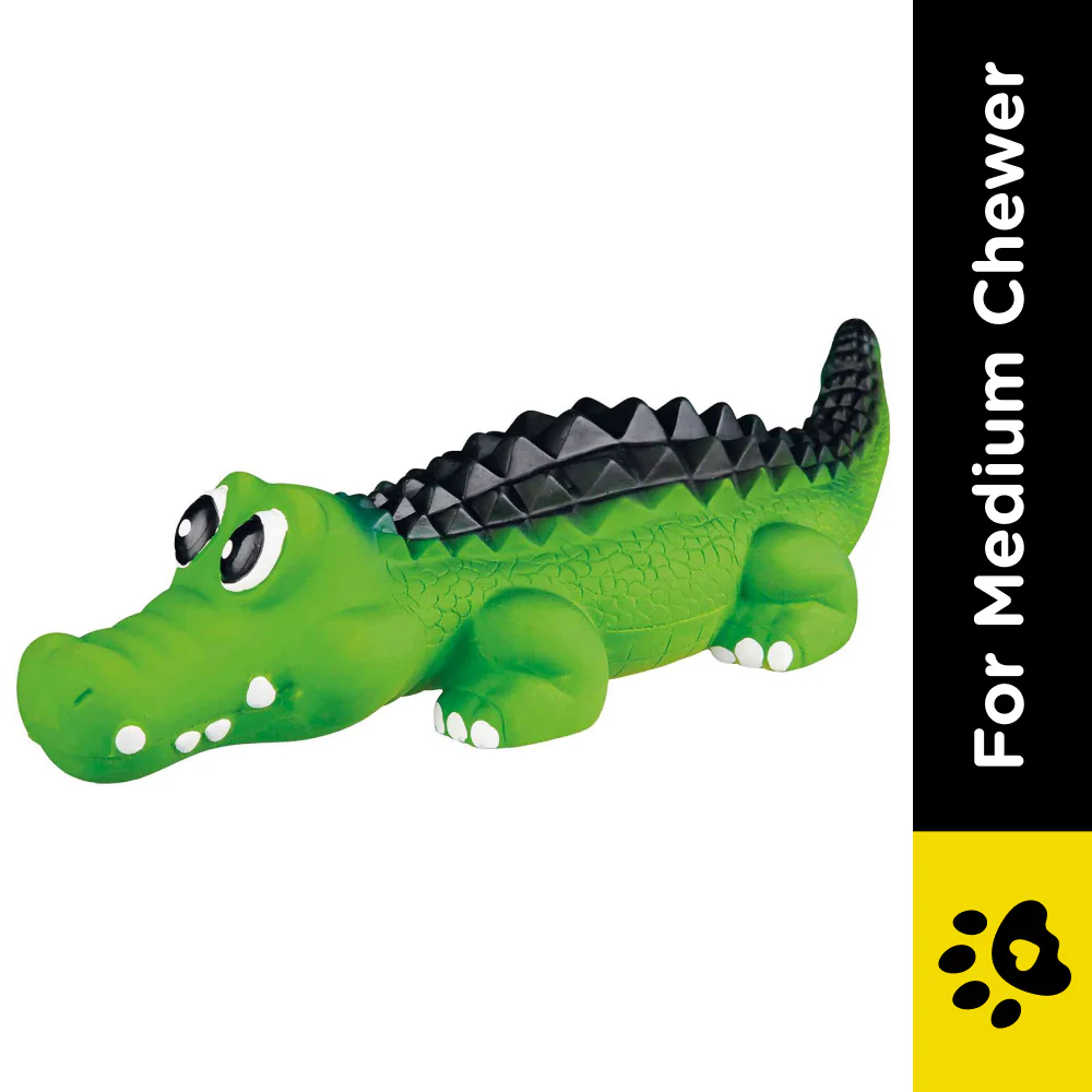 Trixie Crocodile Latex Squeaky Interactive Chew Toy for Dogs (Green) - Image 2