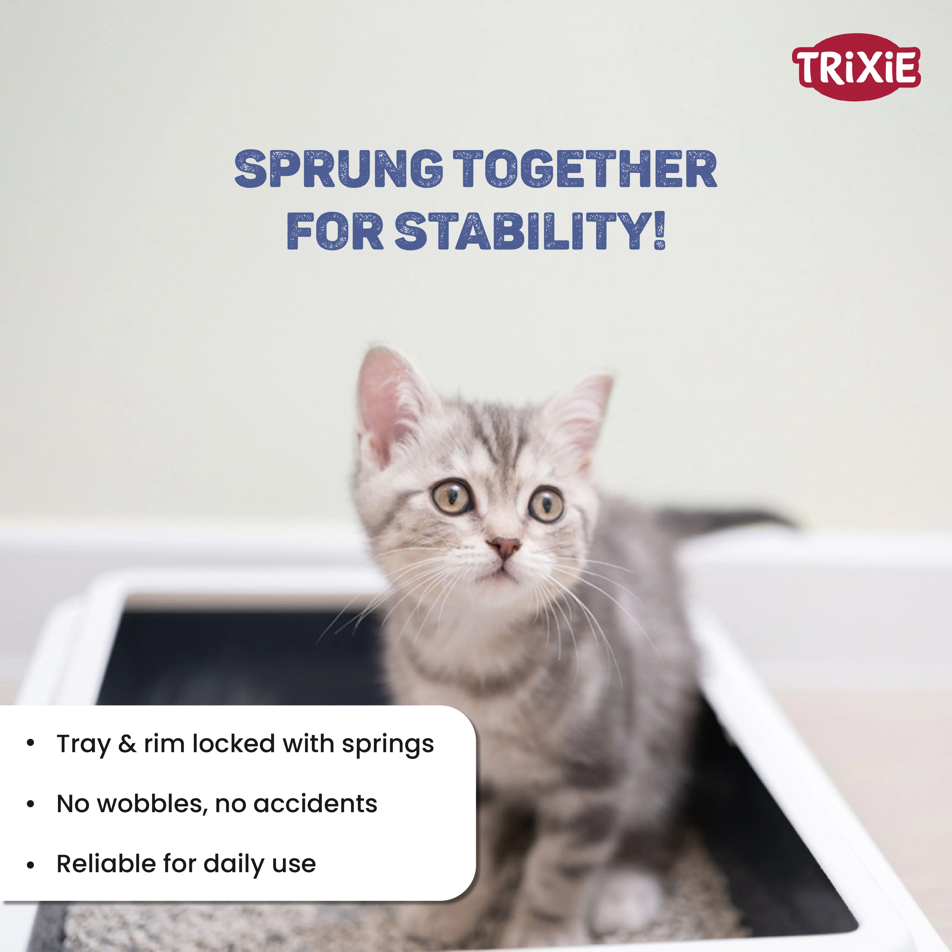 Trixie Delio Litter Tray with Rim for Cats (Grey/White) - Image 6
