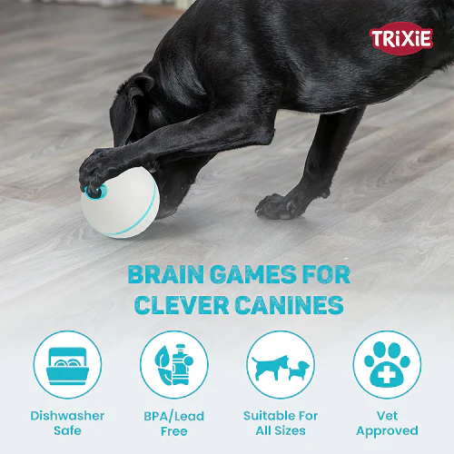 Trixie Plastic Snack Ball Toy for Dogs (Grey) - Image 3