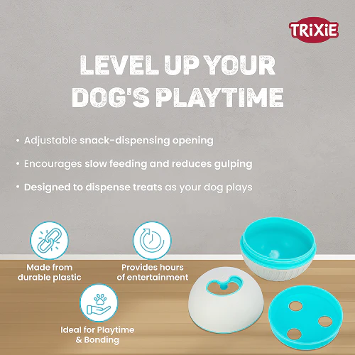 Trixie Plastic Snack Ball Toy for Dogs (Grey) - Image 4