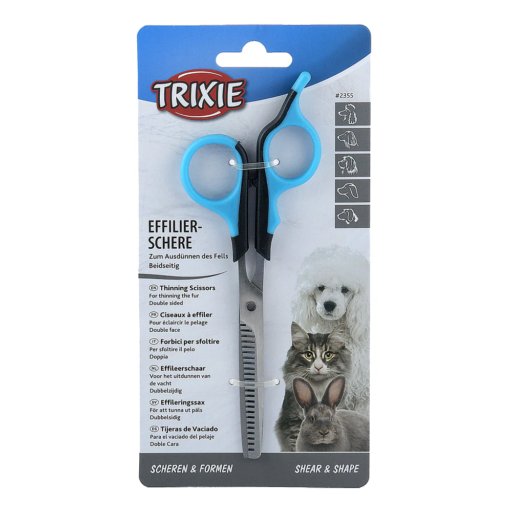 Trixie Double Sided Thinning Scissors for Dogs and Cats (Blue) - Image 2